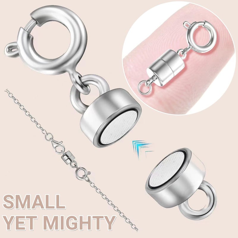 OHINGLT Strong Magnetic Necklace Clasps and Closures, Silver Plated Jewelry Clasps Converters for Bracelet Necklaces Chain - Image 2